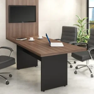 Mesa Para Reunião Tampo 30mm - L1.60x P90 Cm Com Painel Tv