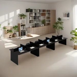 Mesa Estação De Trabalho 12 Lugares 5.40x1,20 Preta